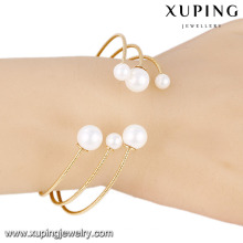 51548- Xuping Fabrik-Großhandelspreis-Legierungs-Perlen-Schmucksache-Gold überzogener Stulpe-Armband